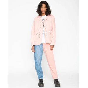 New Free People x Sandrine Rose Petal Pink Jacket Linen Blend Size XS